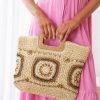 Women Esther & Co Bags | Rylan Crochet Straw Handbag-Tan