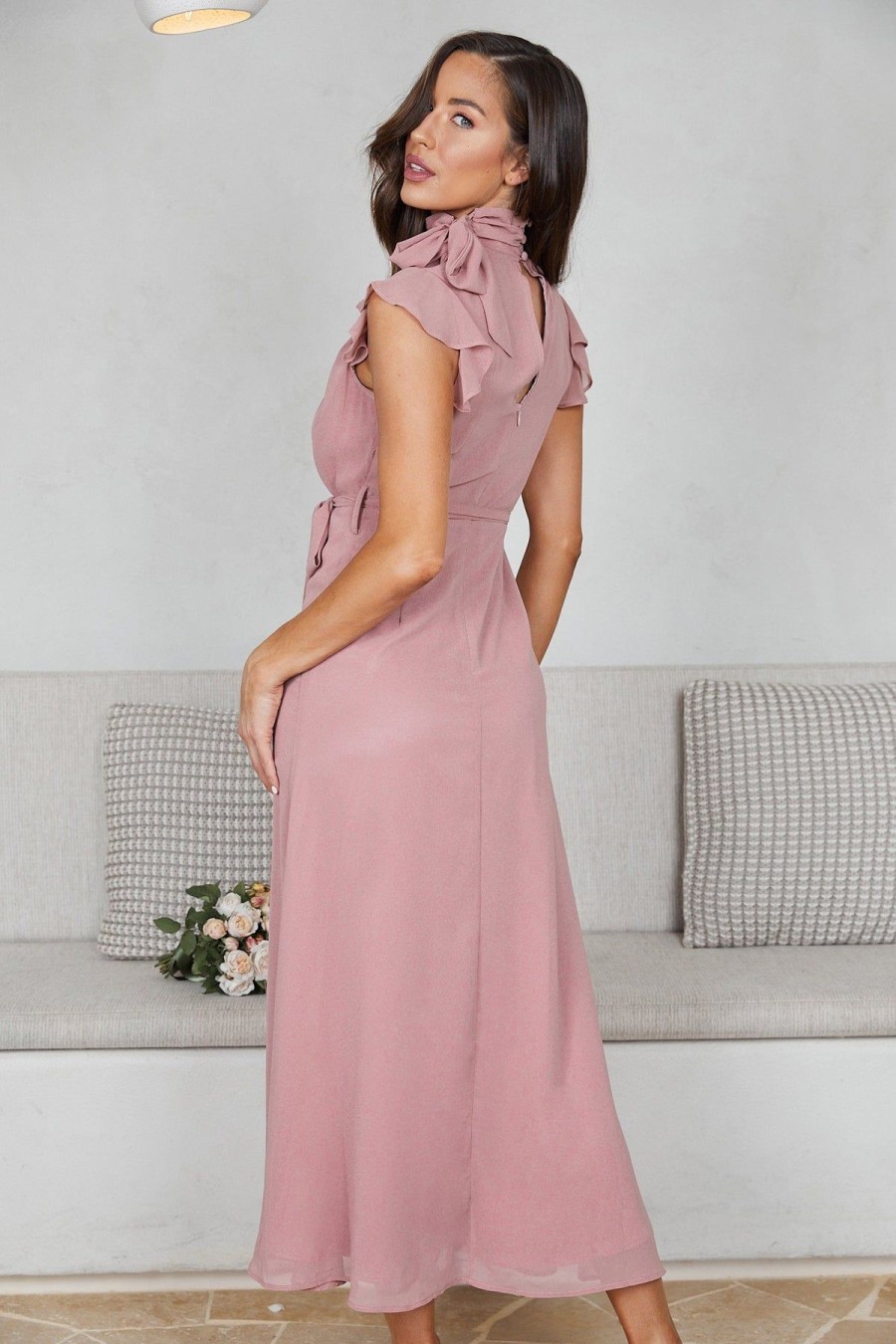 Women Esther & Co Dresses | Zita Dress-Dusty Pink