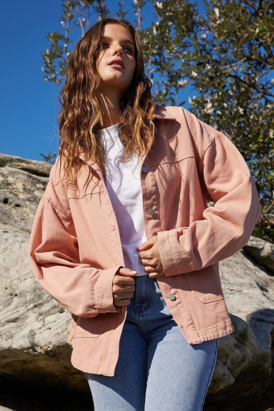 Women Esther & Co Jackets & Coats | Maira Jacket-Pink