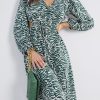 Women Esther & Co Dresses | Fifity Dress-Green Print