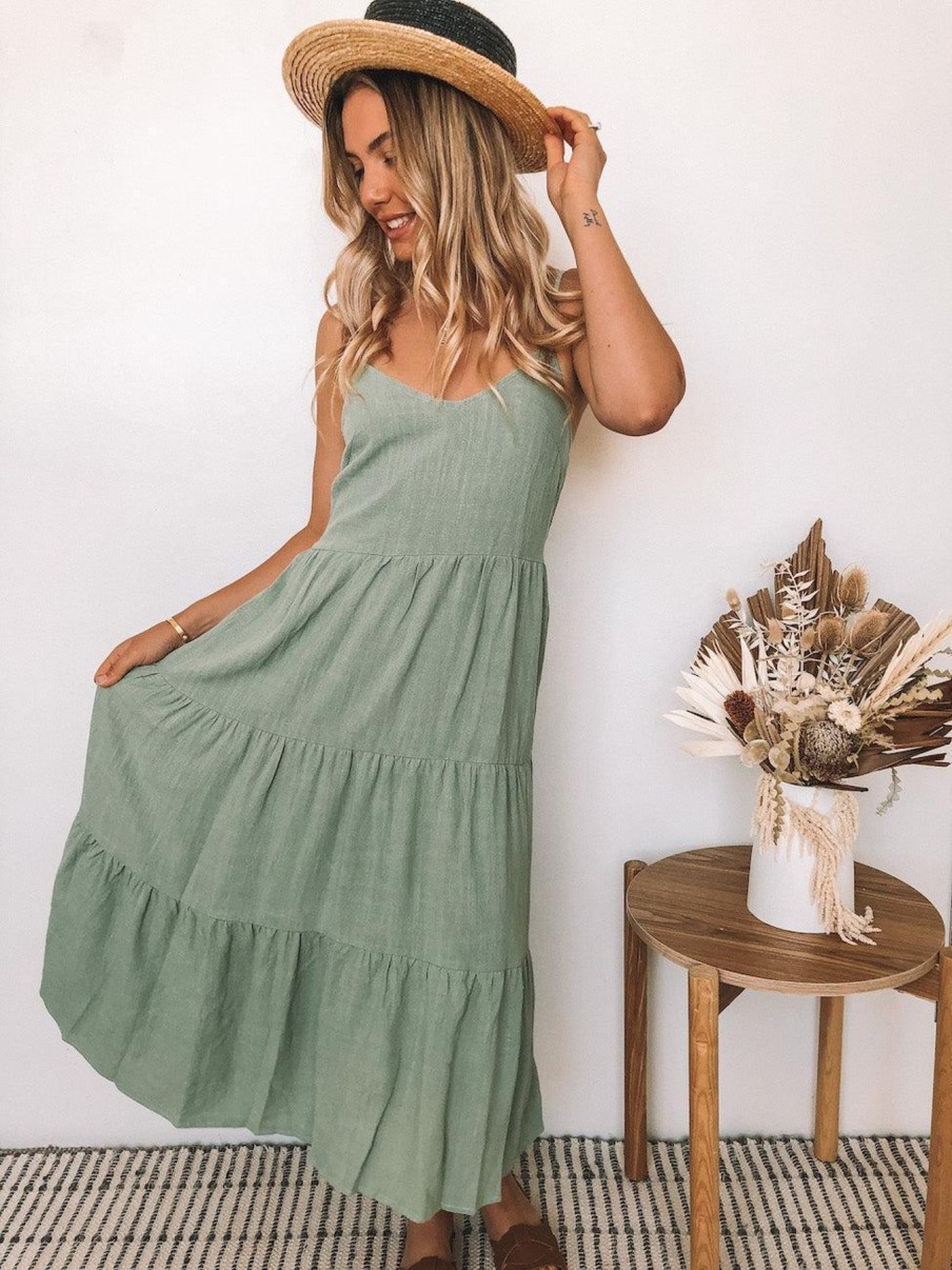 Women Esther & Co Dresses | Sonya Dress-Khaki