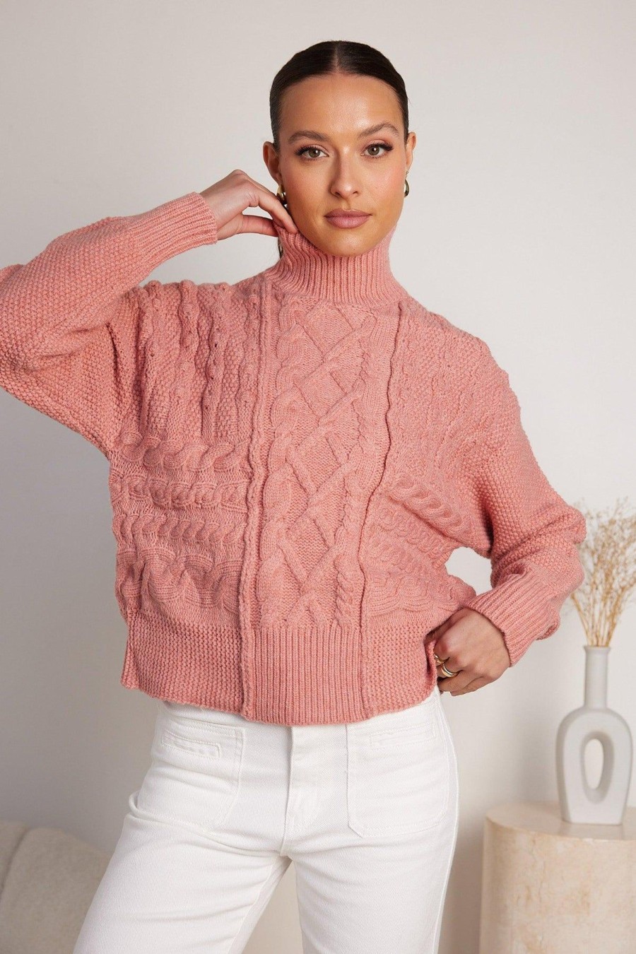 Women Esther & Co Jumpers & Sweaters | Kumi Knit-Brick Red