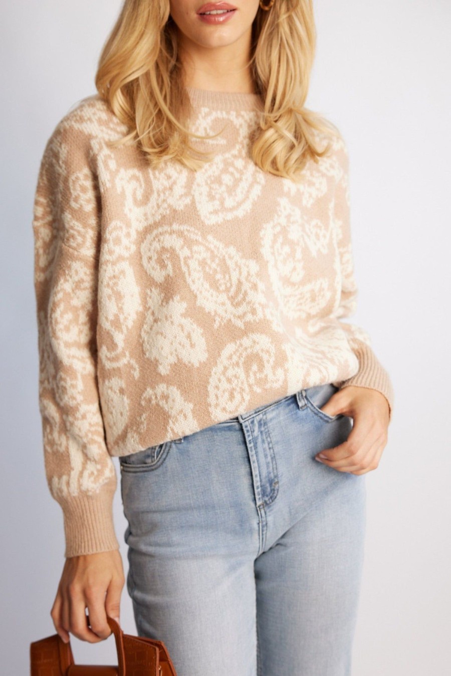 Women Esther & Co Jumpers & Sweaters | Chaya Knit-Beige Print