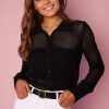 Women Esther & Co Tops | Kaelinne Knit Shirt-Black