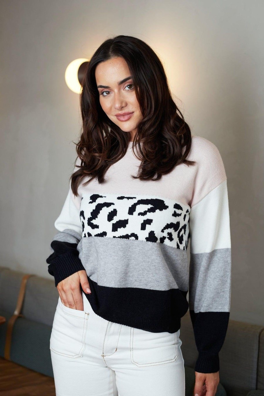 Women Esther & Co Jumpers & Sweaters | Icey Jumper-Rose Block