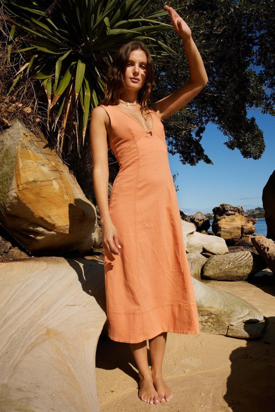 Women Esther & Co Dresses | Areline Dress-Orange