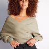 Women Esther & Co Jumpers & Sweaters | Darielle Knit Top-Sage