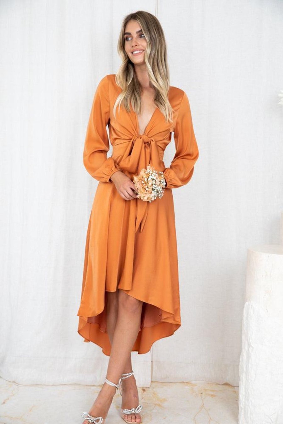 Women Esther & Co Dresses | Bryleigh Dress-Rust