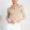 Women Esther & Co Tops | Ceda Knit Top-Camel