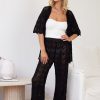 Women Esther & Co Bottoms | Daryllyn Crochet Pants-Black