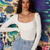 Women Esther & Co Tops | Carmelle Knit Bodysuit-White