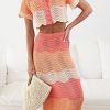 Women Esther & Co Bottoms | Milanna Crochet Skirt-Tangerine Print