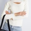 Women Esther & Co Jumpers & Sweaters | Keiran Knit Top-White