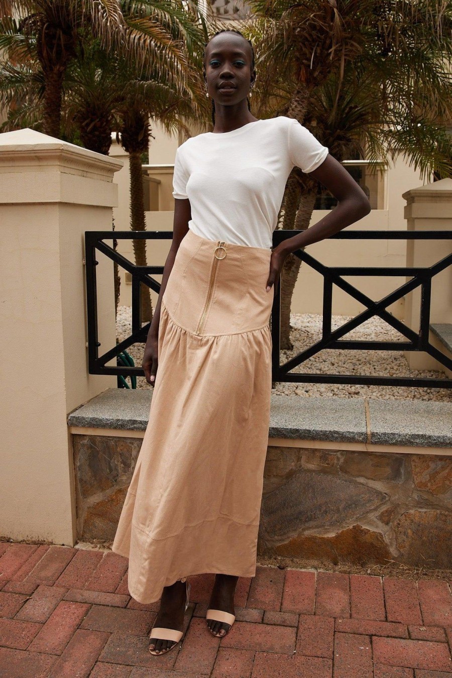 Women Esther & Co Bottoms | Ardelle Skirt-Beige