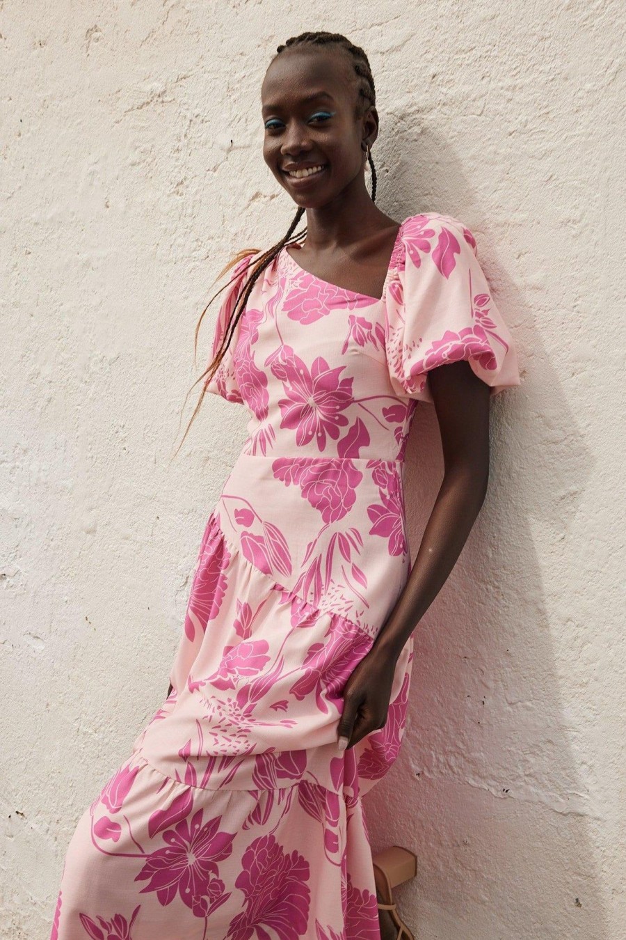 Women Esther & Co Dresses | Bavia Dress-Pink Floral