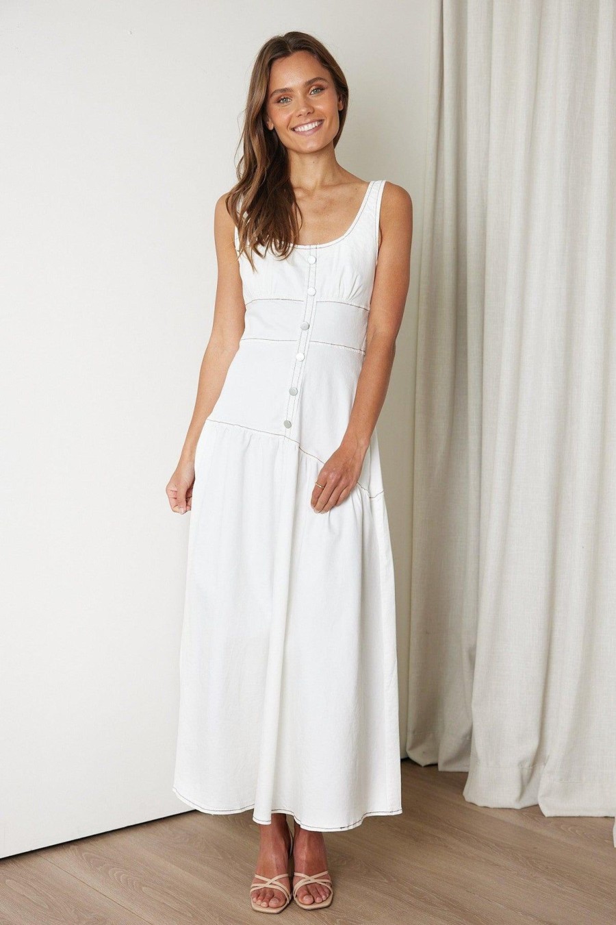 Women Esther & Co Dresses | Yaslyn Dress-Cream