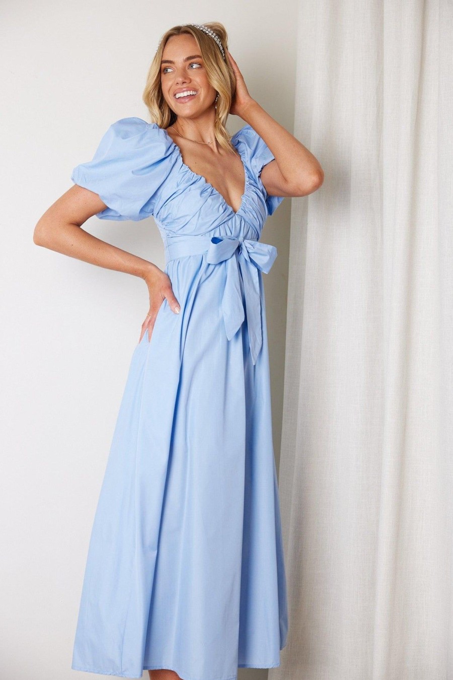 Women Esther & Co Dresses | Dericka Dress-Blue