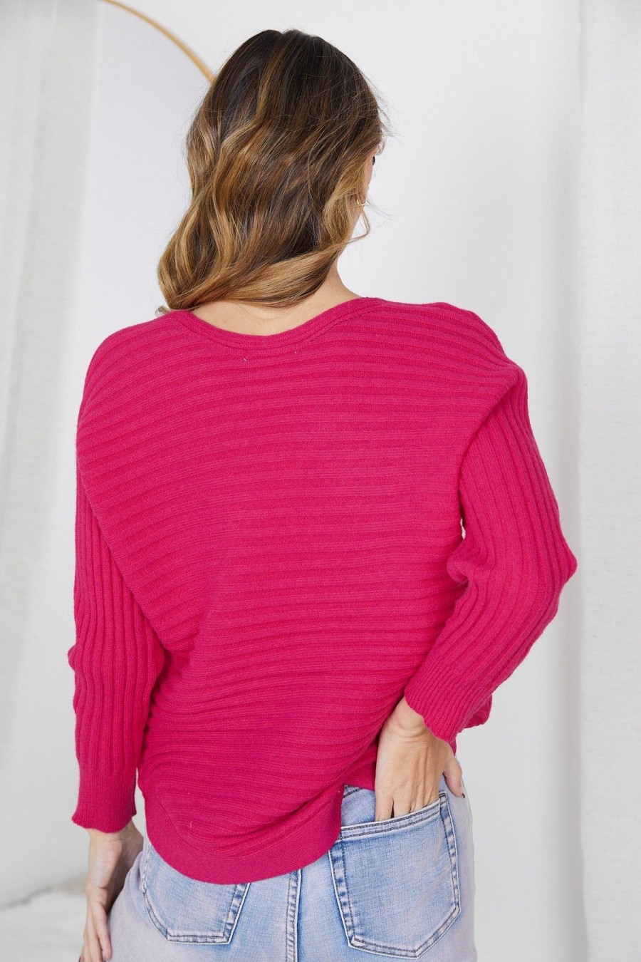 Women Esther & Co Jumpers & Sweaters | Caught Knit-Pink