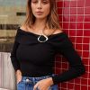 Women Esther & Co Tops | Avissa Knit Top-Black