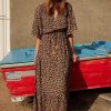 Women Esther & Co Dresses | Heliz Dress-Brown Print