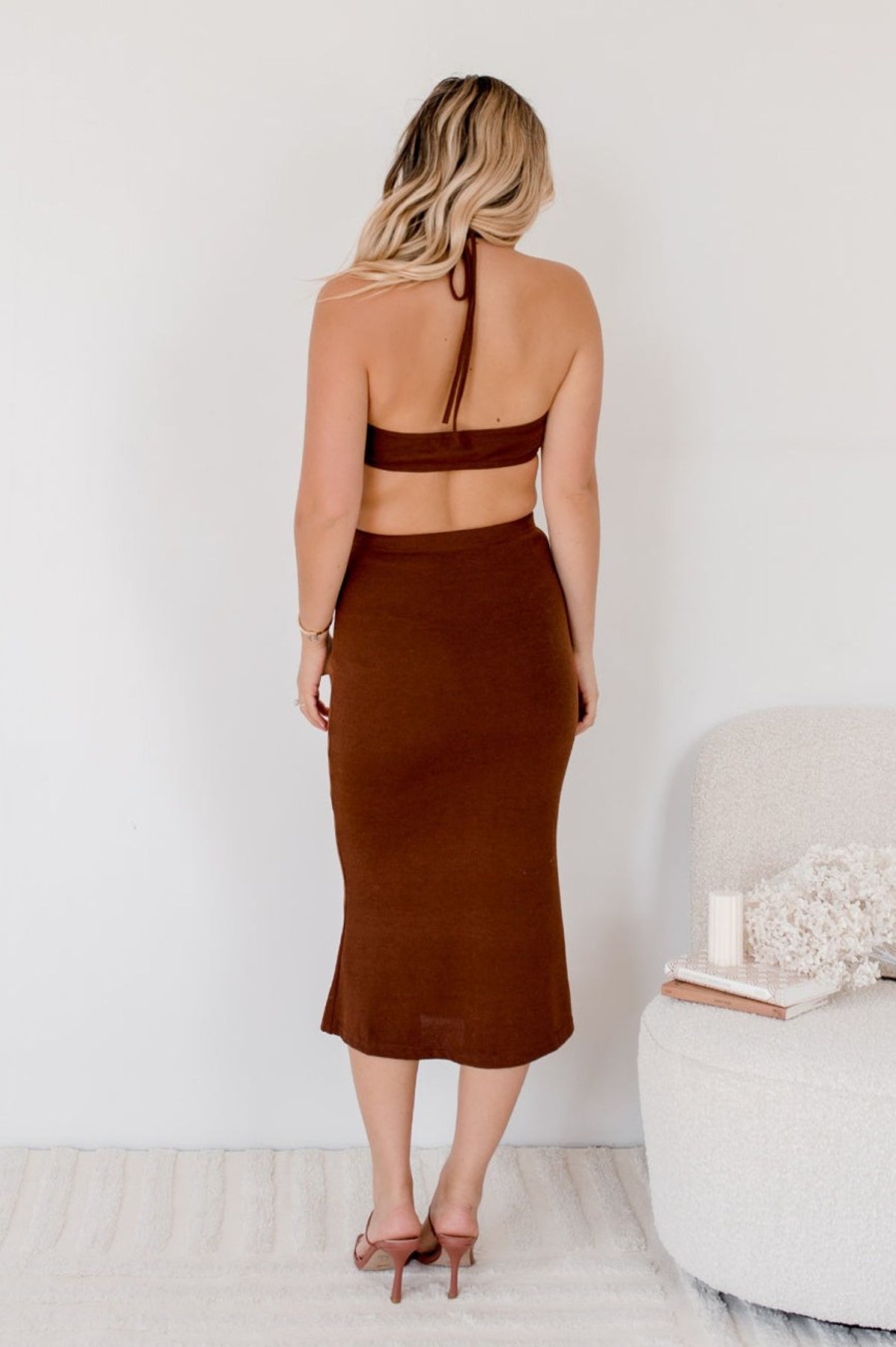 Women Esther & Co Jumpers & Sweaters | Sabia Dress-Chocolate