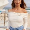 Women Esther & Co Tops | Avissa Knit Top-Ivory