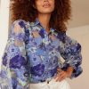 Women Esther & Co Tops | Janette Shirt-Blue Floral