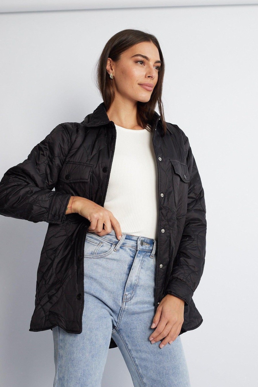 Women Esther & Co Jackets & Coats | Kisha Jacket-Black