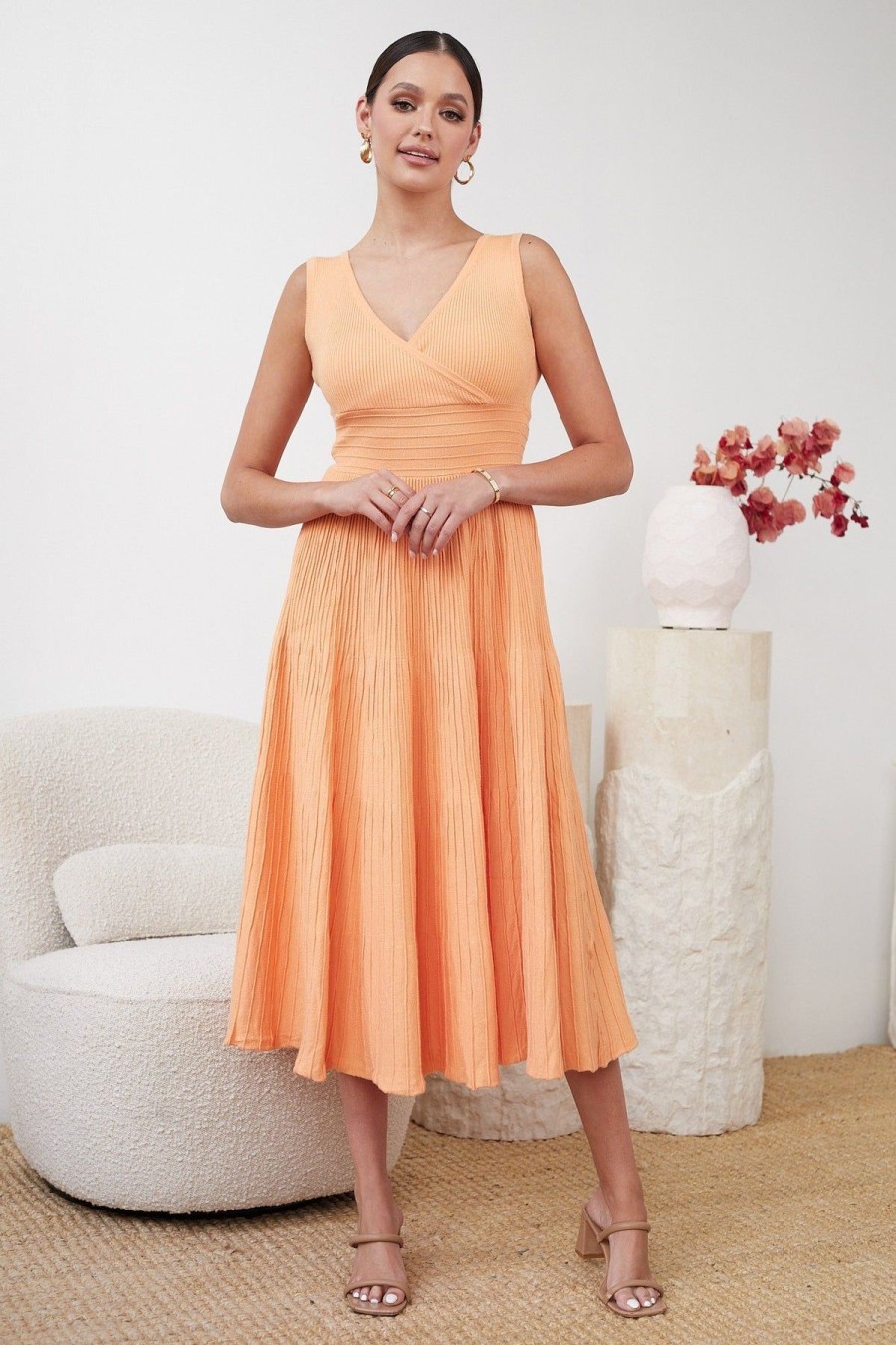 Women Esther & Co Dresses | Sandralee Dress-Orange