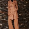 Women Esther & Co Jackets & Coats | Madox Coat-Camel Print