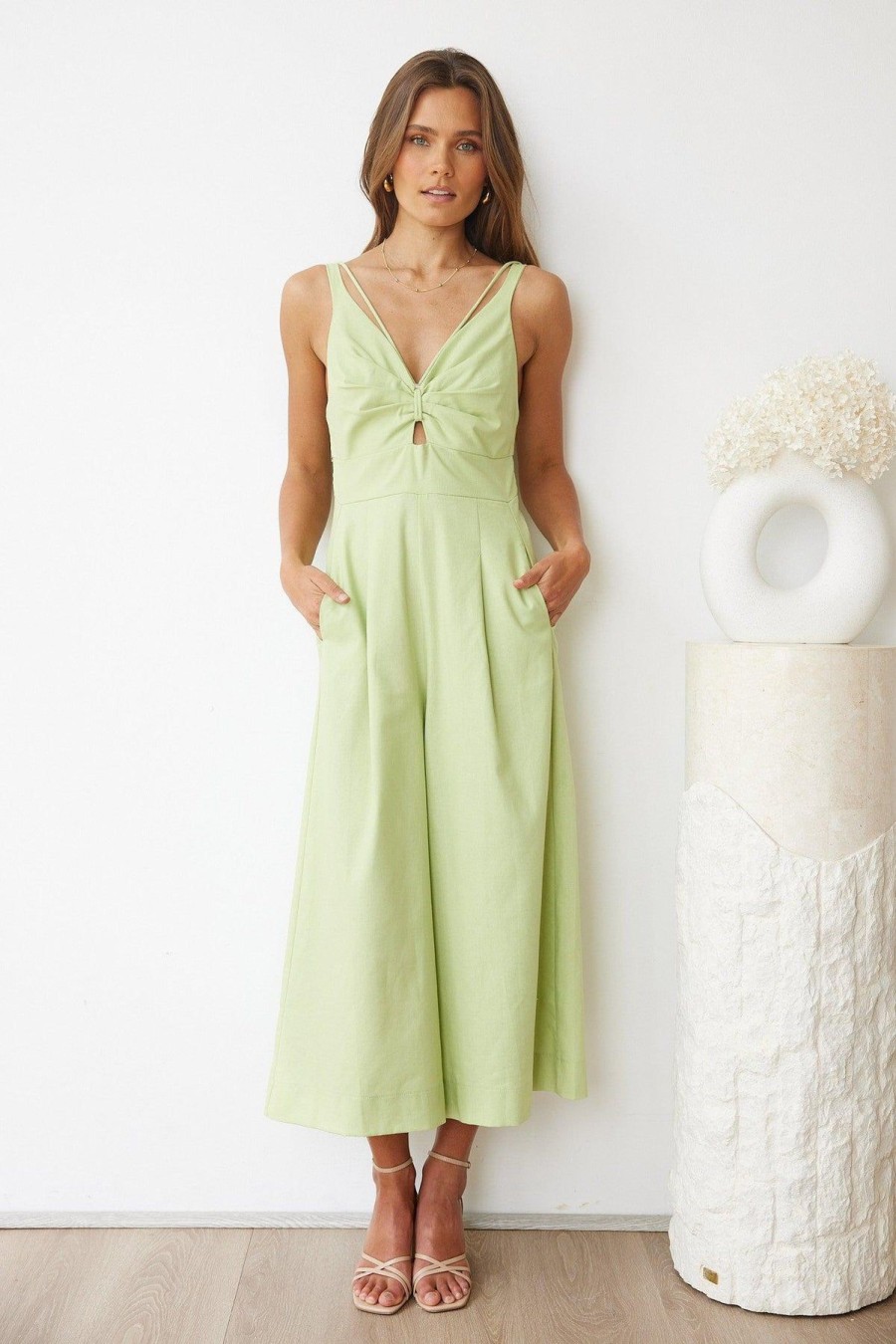 Women Esther & Co Rompers & Jumpsuits | Qiara Jumpsuit-Sage