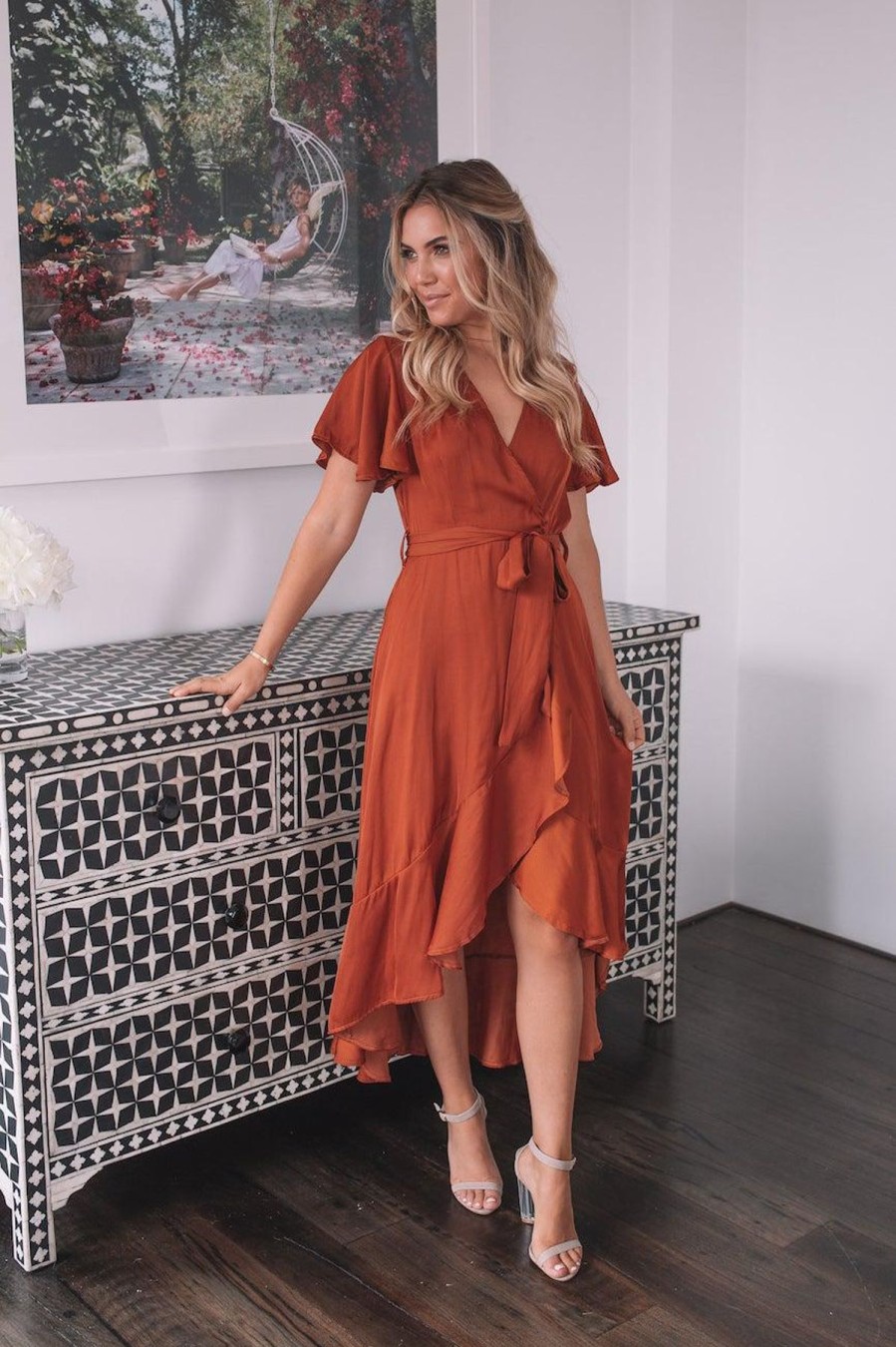 Women Esther & Co Dresses | Farren Dress-Rust