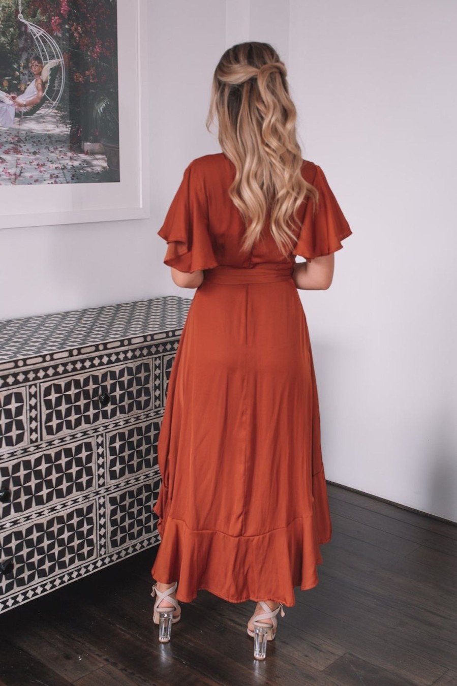 Women Esther & Co Dresses | Farren Dress-Rust