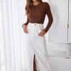 Women Esther & Co Bottoms | Kalida Skirt-White Denim