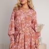 Women Esther & Co Dresses | Carel Dress-Pink Print