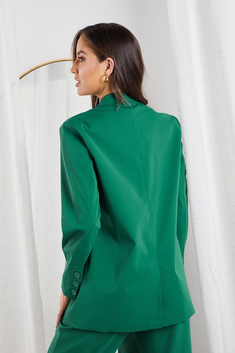 Women Esther & Co Jackets & Coats | Kamie Blazer-Green