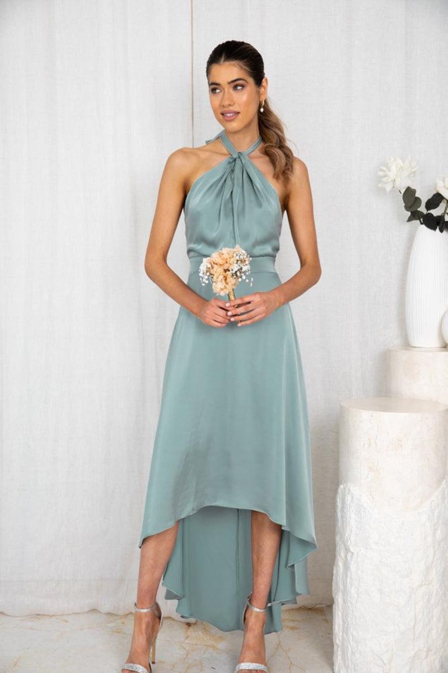 Women Esther & Co Dresses | Luvinia Dress-Sage