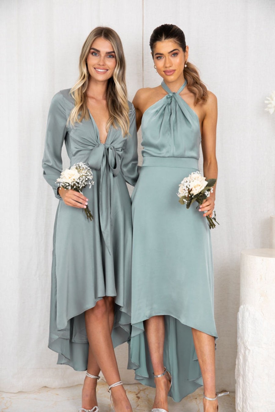 Women Esther & Co Dresses | Luvinia Dress-Sage