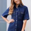 Women Esther & Co Dresses | Augustine Dress-Dark Wash