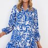 Women Esther & Co Dresses | Caitrina Dress-Blue Print