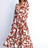 Women Esther & Co Dresses | Dinna Dress-Brown Print