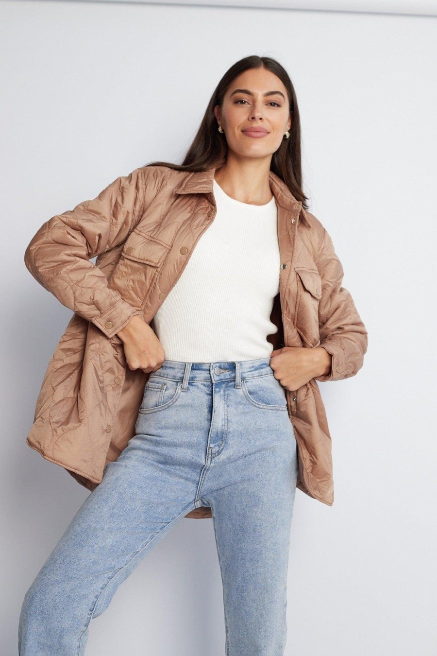 Women Esther & Co Jackets & Coats | Kisha Jacket-Camel