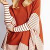 Women Esther & Co Jumpers & Sweaters | Yolana Knit-Rust Stripe