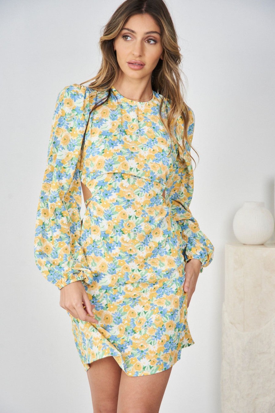 Women Esther & Co Dresses | Hanna Dress-Yellow Floral