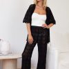 Women Esther & Co Sets | Daryllyn Crochet Pants-Black