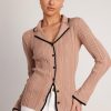 Women Esther & Co Tops | Mirae Knit Top-Mocha Multi