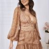 Women Esther & Co Dresses | Kayley Dress-Tan Print