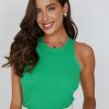 Women Esther & Co Tops | Essence Crop Top-Green