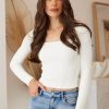 Women Esther & Co Tops | Hazeline Knit Top-White