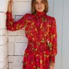 Women Esther & Co Dresses | Neary Dress-Red Watercolour